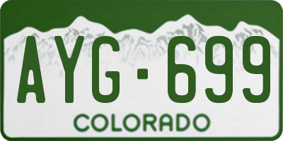 CO license plate AYG699
