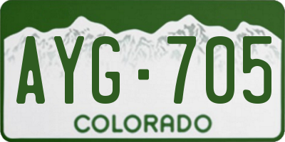 CO license plate AYG705