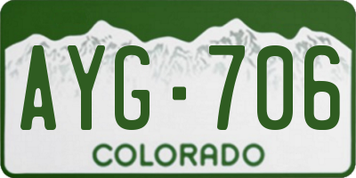 CO license plate AYG706