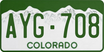 CO license plate AYG708