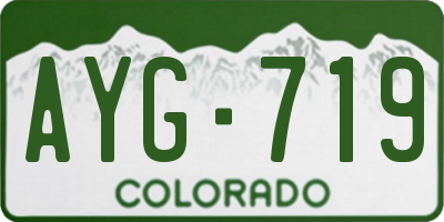CO license plate AYG719