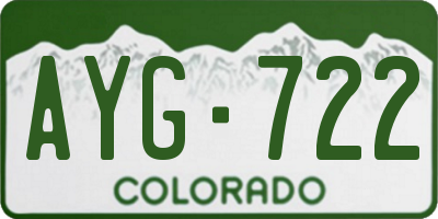 CO license plate AYG722