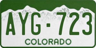 CO license plate AYG723