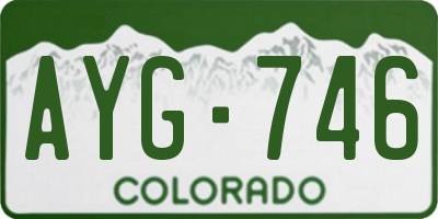 CO license plate AYG746