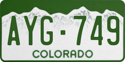CO license plate AYG749