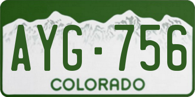 CO license plate AYG756