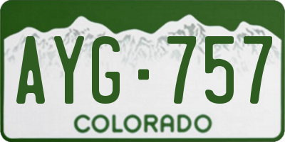 CO license plate AYG757
