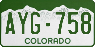 CO license plate AYG758