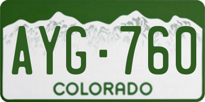 CO license plate AYG760