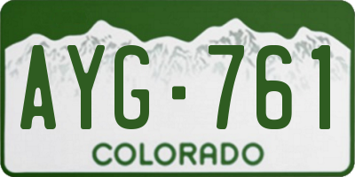 CO license plate AYG761