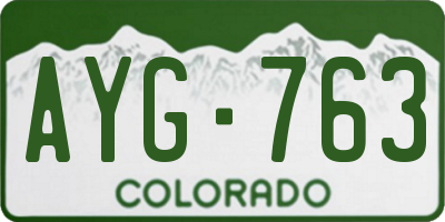 CO license plate AYG763