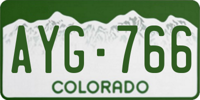 CO license plate AYG766