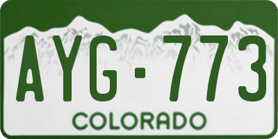 CO license plate AYG773