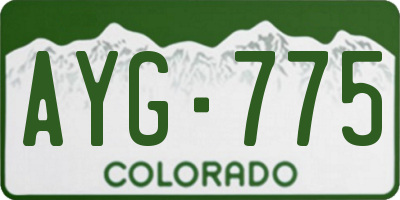 CO license plate AYG775
