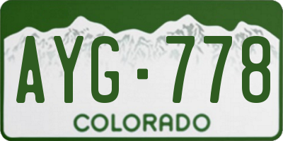 CO license plate AYG778
