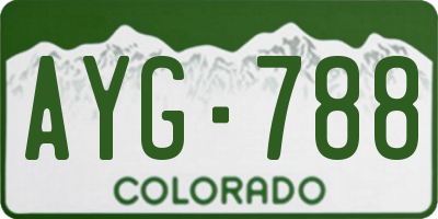 CO license plate AYG788