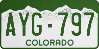 CO license plate AYG797