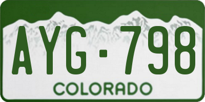 CO license plate AYG798