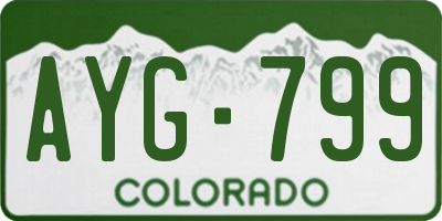 CO license plate AYG799