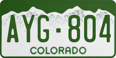 CO license plate AYG804