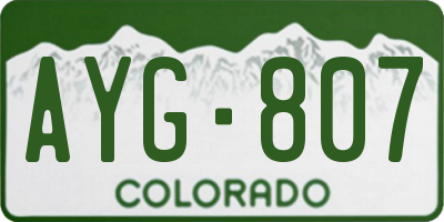 CO license plate AYG807