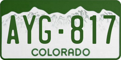 CO license plate AYG817