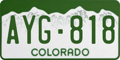 CO license plate AYG818