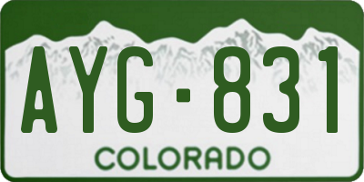 CO license plate AYG831