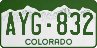 CO license plate AYG832