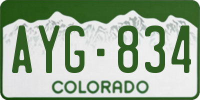 CO license plate AYG834