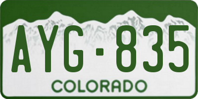 CO license plate AYG835