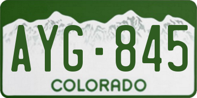 CO license plate AYG845