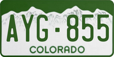 CO license plate AYG855