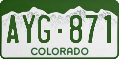 CO license plate AYG871