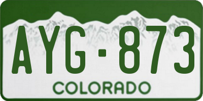 CO license plate AYG873