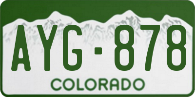 CO license plate AYG878