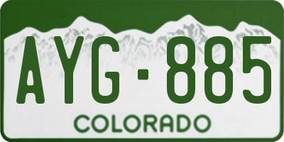 CO license plate AYG885