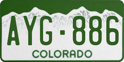 CO license plate AYG886