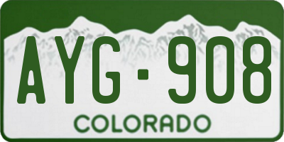 CO license plate AYG908