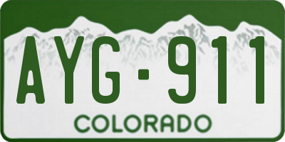 CO license plate AYG911