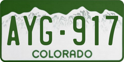 CO license plate AYG917