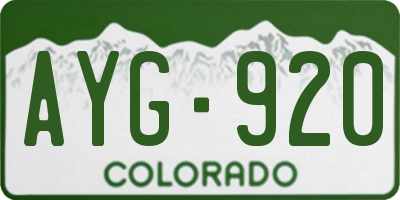 CO license plate AYG920
