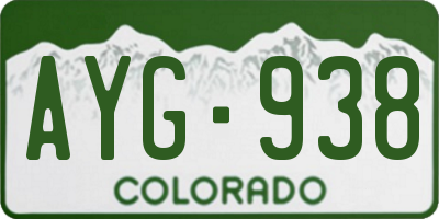CO license plate AYG938