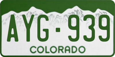 CO license plate AYG939