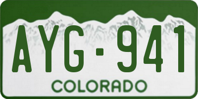 CO license plate AYG941