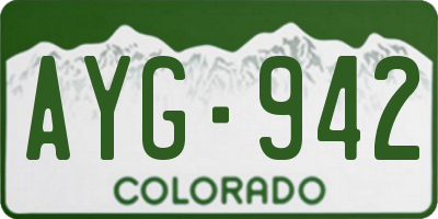 CO license plate AYG942