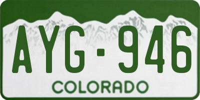 CO license plate AYG946