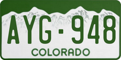 CO license plate AYG948