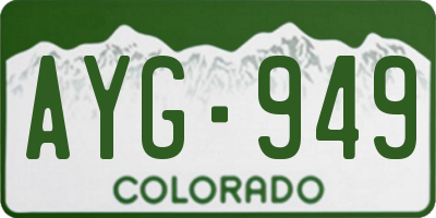 CO license plate AYG949