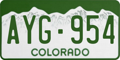 CO license plate AYG954